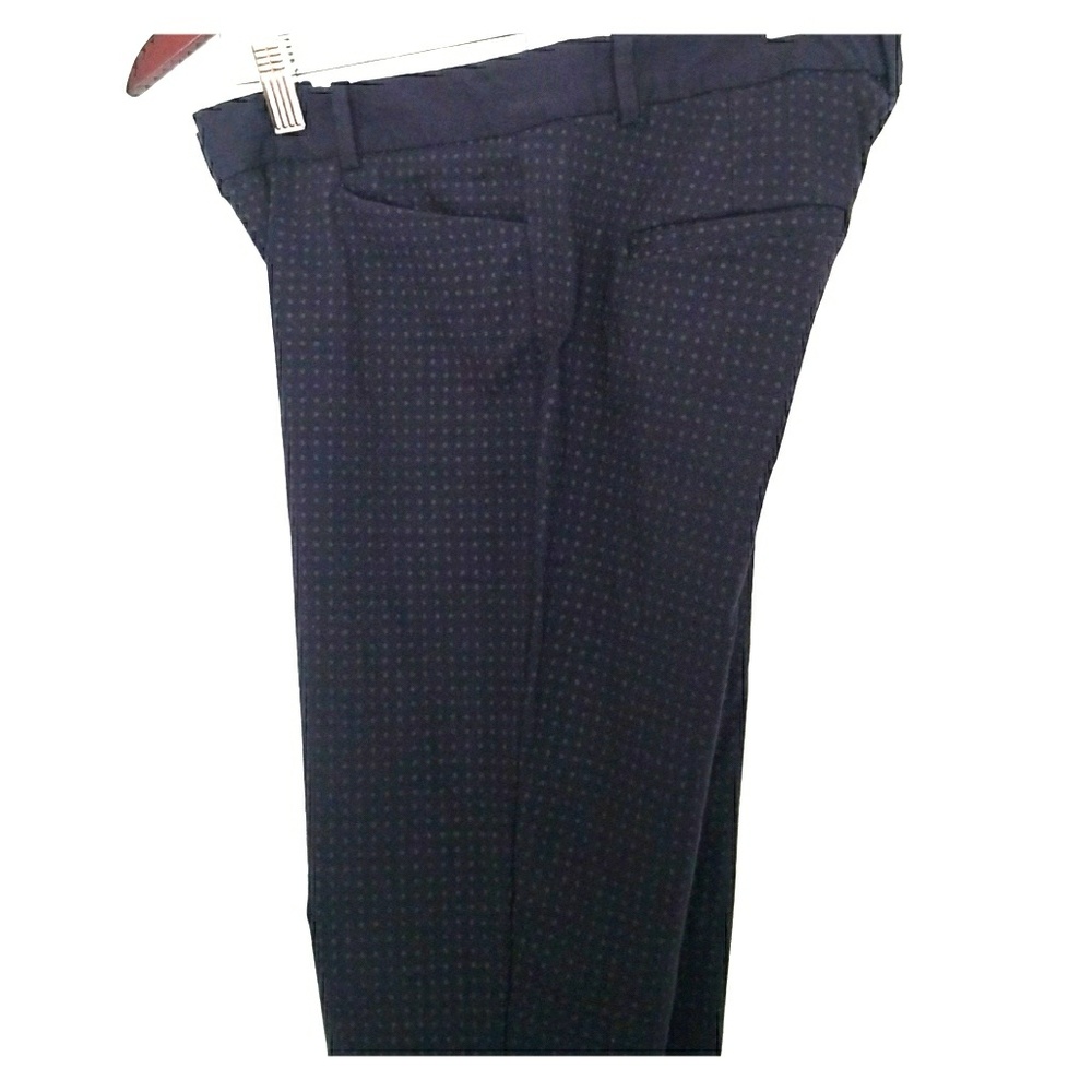 Navy polka dot skinny legged dress pant